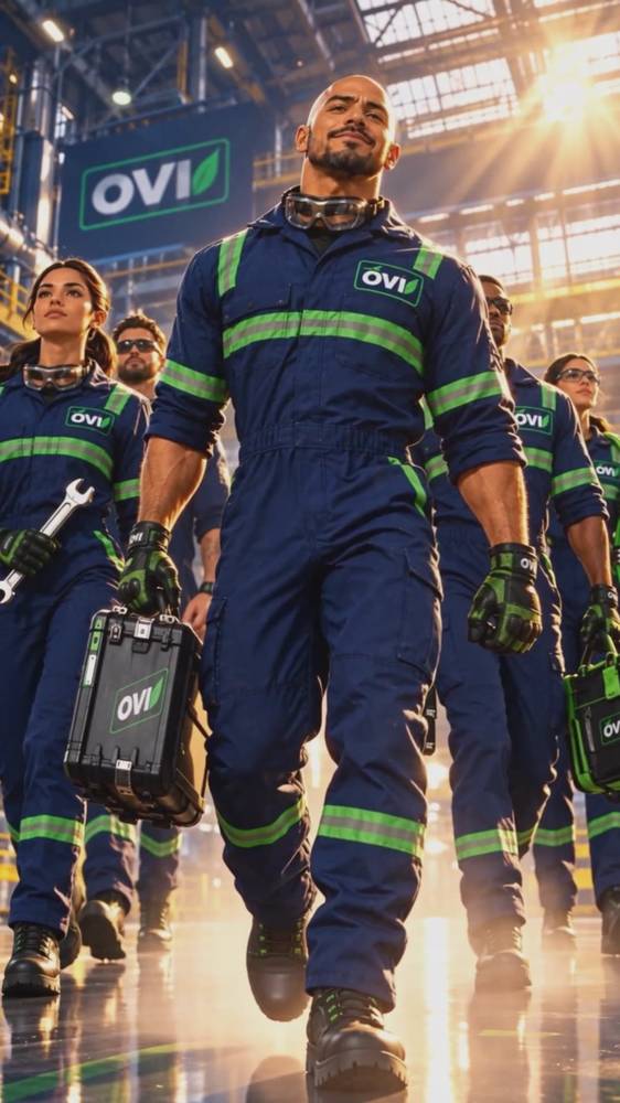 El héroe OVI y su equipo llegando a planta