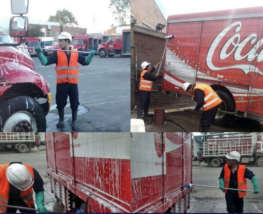 Lavado de camiones de distribución
